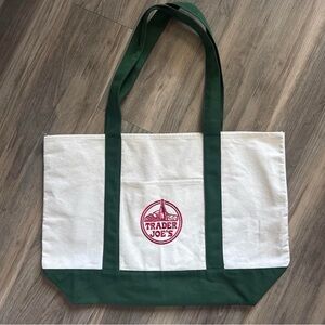 Trader Joe’s seasonal special edition Green and White Tote Bag